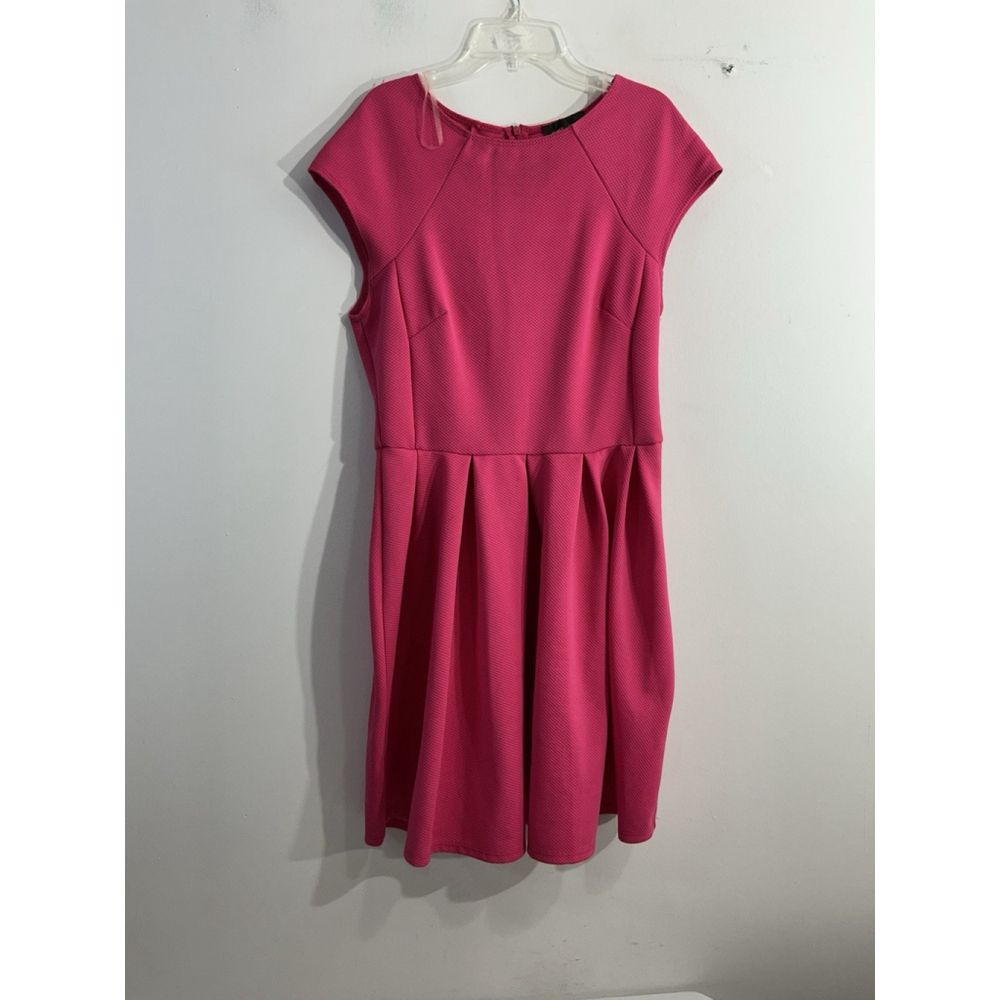 Junior Girls Romeo Juliet Couture Fit & Flare Dress Large Pink Back Zip Pleated